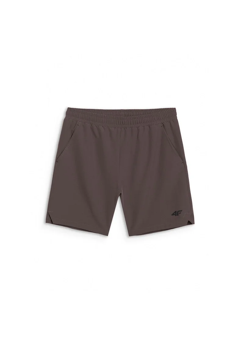 Pantaloni scurti de trening  uscare rapida, maro, material sintetic