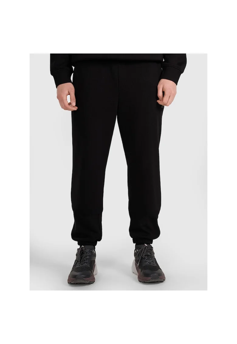 Pantaloni sport  negru, bumbac/poliester, croiala normala, 2 buzunare