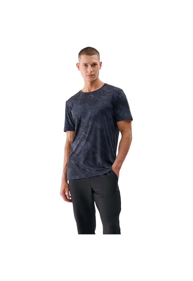 Tricou sportiv barbati  maneca scurta, uscare rapida, gri, poliester/elastan
