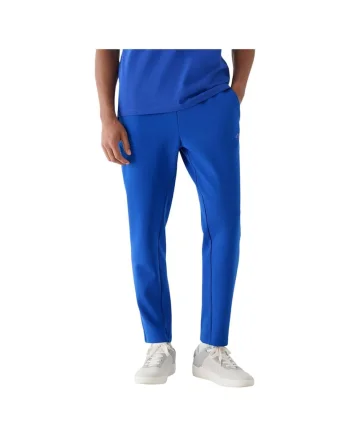 Pantaloni sport barbati  talie elastica, buzunare laterale, albastru, bumbac/poliester/elastan