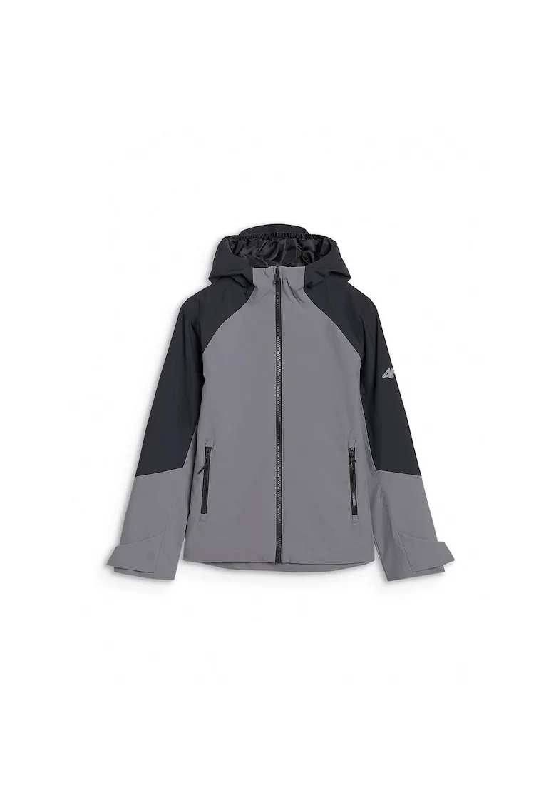 Jacheta trekking baieti  membrana NeoDry 5000, impermeabila, gri, material respirabil