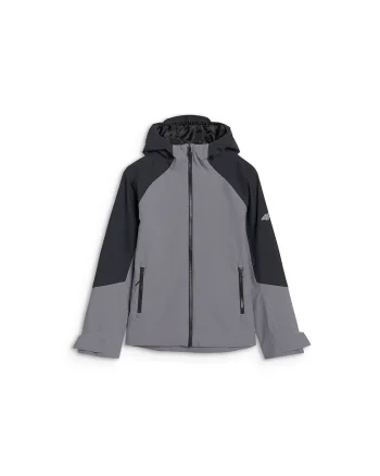 Jacheta trekking baieti  membrana NeoDry 5000, impermeabila, gri, material respirabil