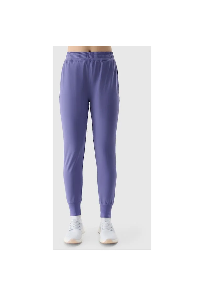 Pantaloni sport dama  mov, uscare rapida, material sintetic, croiala obisnuita