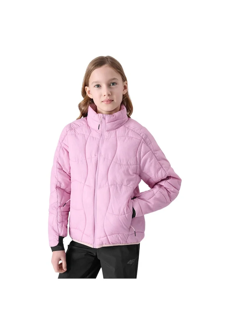 Geaca pentru copii  4FJWSS25TDJAU572, impermeabila, poliester, roz,
