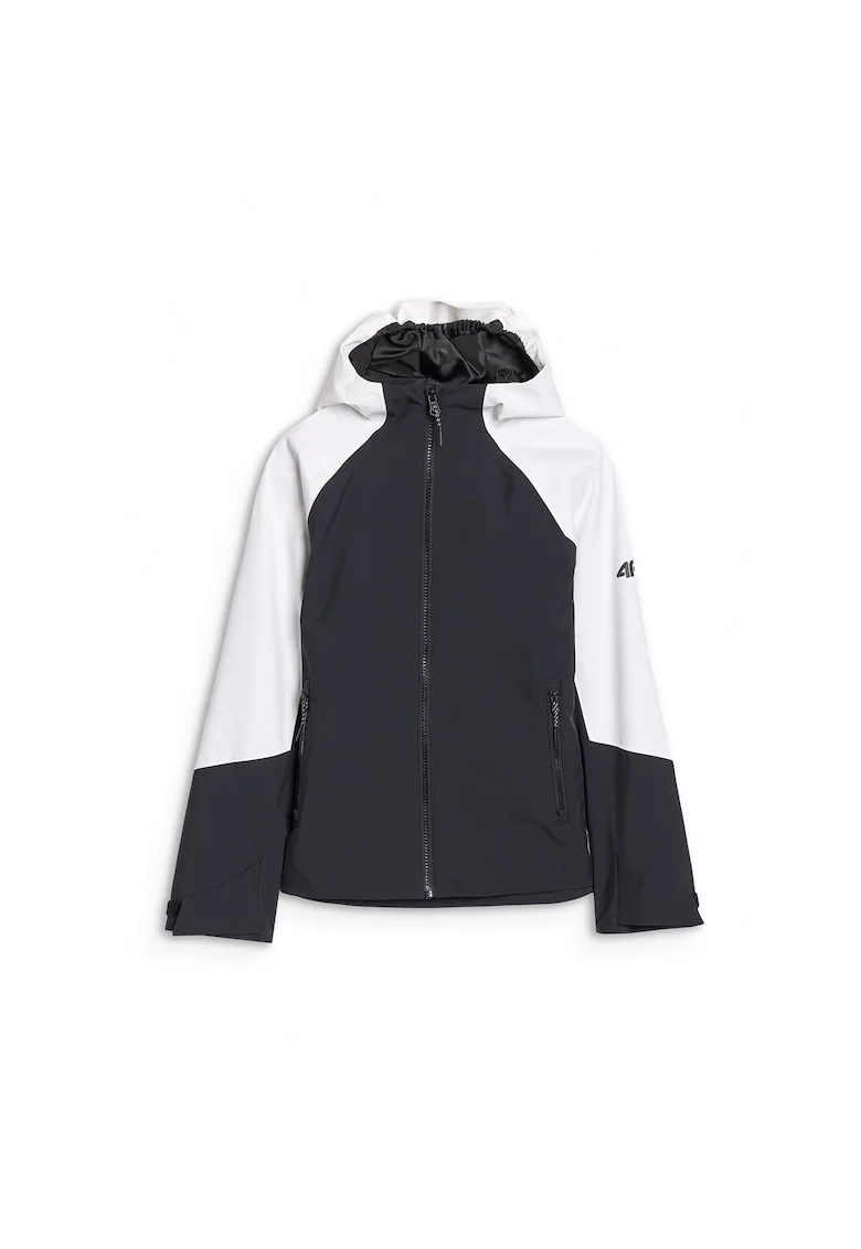 Geaca trekking copii  neagra, poliester, membrana 5000