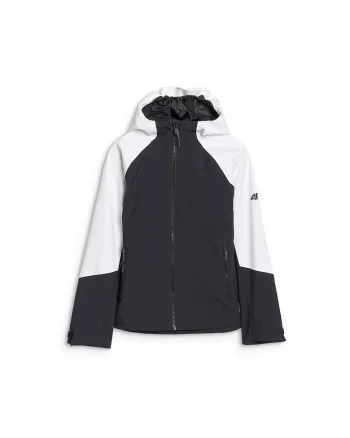 Geaca trekking copii  neagra, poliester, membrana 5000