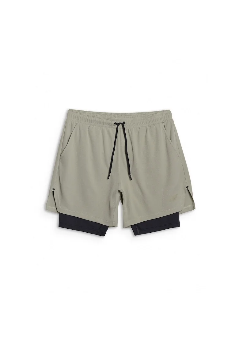 Pantaloni scurti de trening  Kaki, uscare rapida, pentru barbati, material sintetic