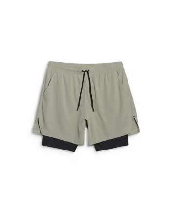 Pantaloni scurti de trening  Kaki, uscare rapida, pentru barbati, material sintetic