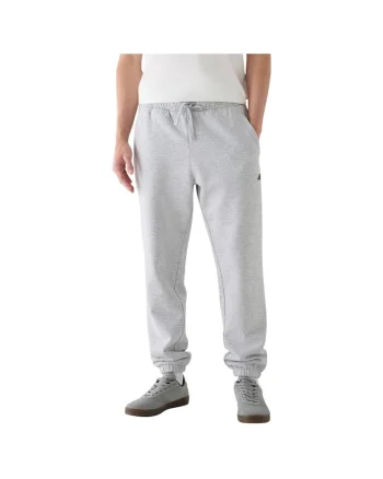 Pantaloni sport barbatesti  interior pufos, talie elastica, gri, bumbac/poliester,