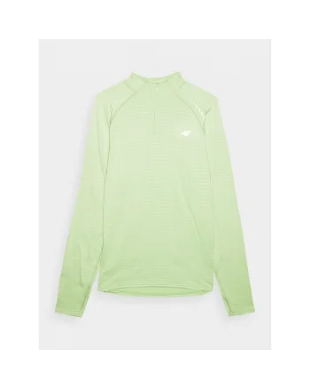 Hanorac de alergare  slim fit, verde, material sintetic cu uscare rapida, fara gluga