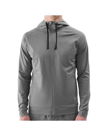 Hanorac  barbati, impermeabila, cu gluga, microfleece, gri, poliester-elastan,
