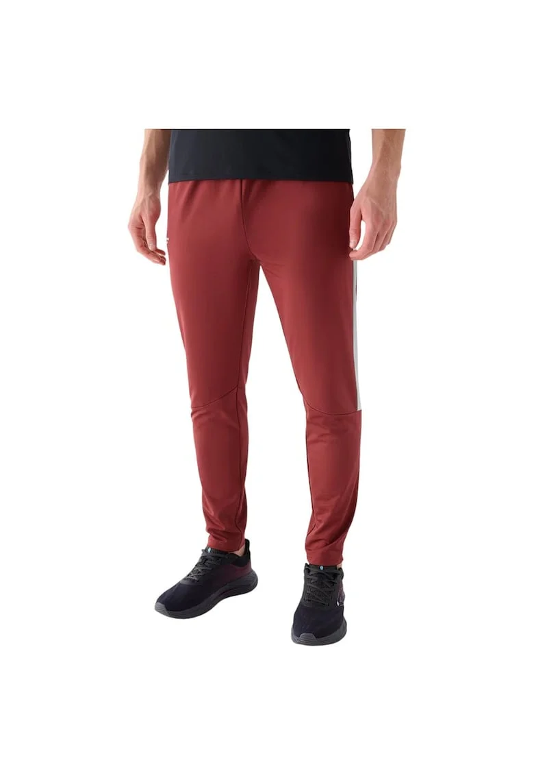 Pantaloni sport barbati  4FRAW24TFTRM0933, talie elastica, poliester/elastan, rosu