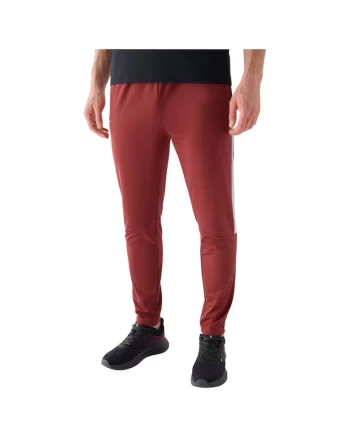 Pantaloni sport barbati  4FRAW24TFTRM0933, talie elastica, poliester/elastan, rosu