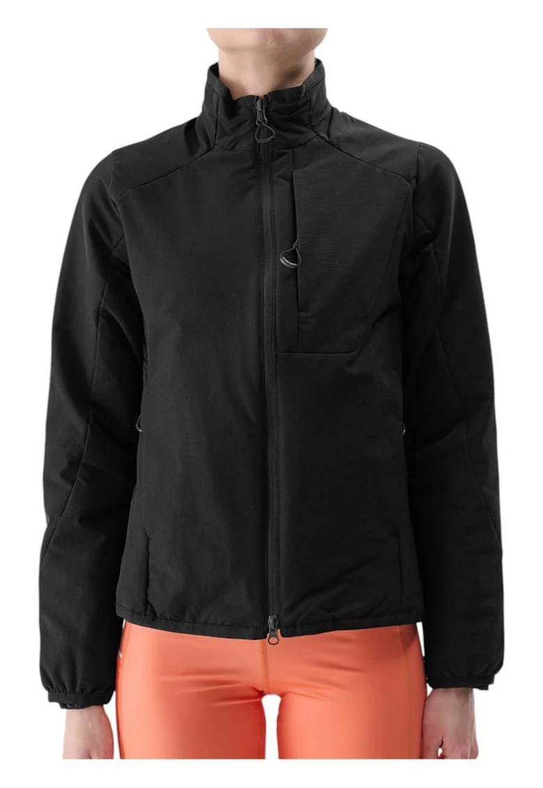 Jacheta cu puf,  neagra, impermeabila, material elastic, pentru femei,