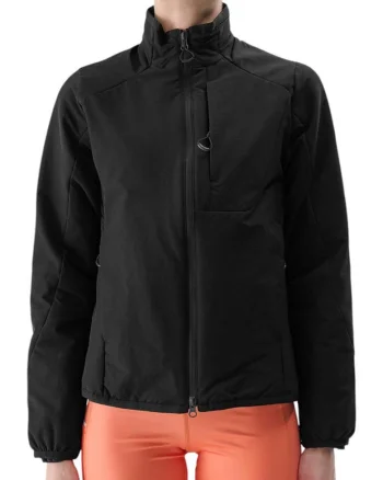 Jacheta cu puf,  neagra, impermeabila, material elastic, pentru femei,