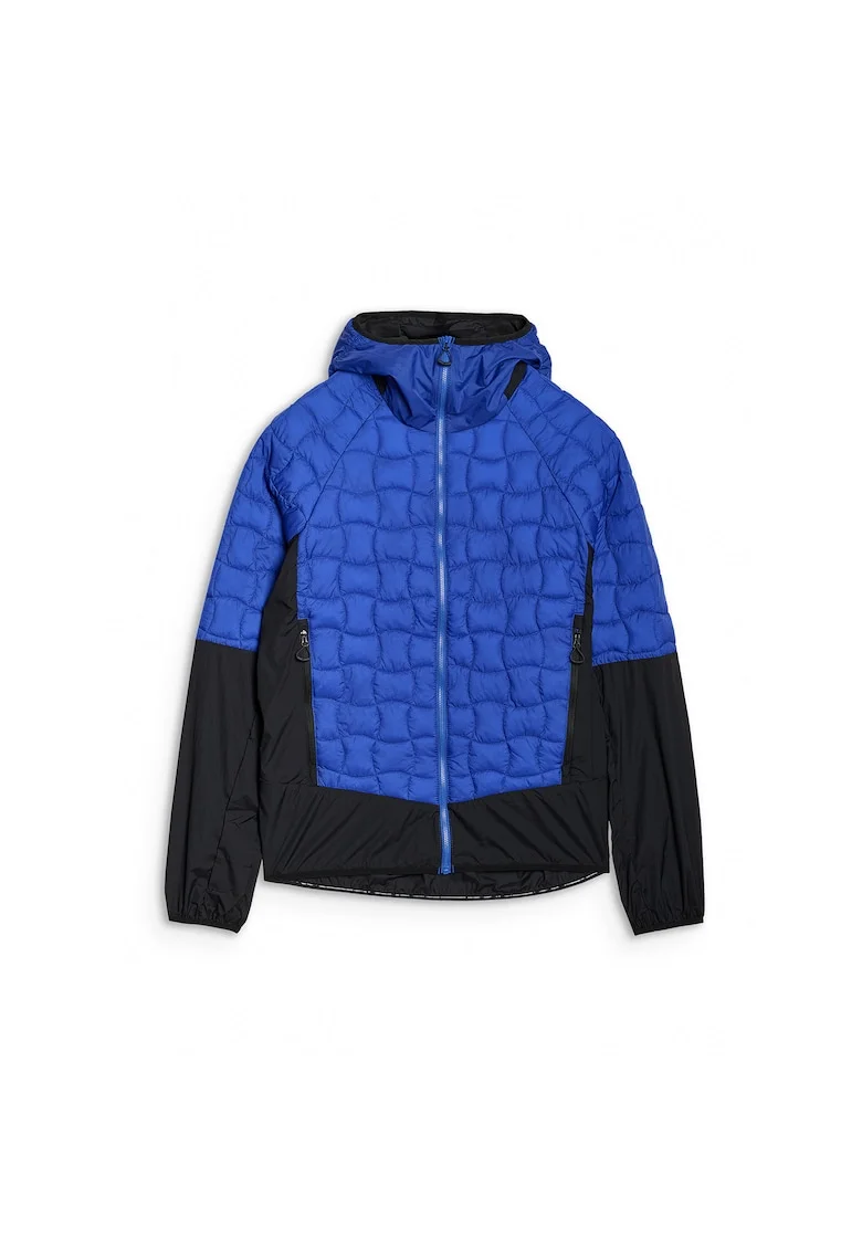 Jacheta de trekking barbati  Poliester, Primaloft, negru/albastru, impermeabila, cu gluga