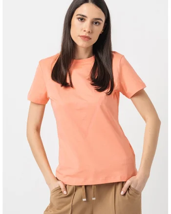 Tricou de bumbac cu imprimeu logo, Portocaliu