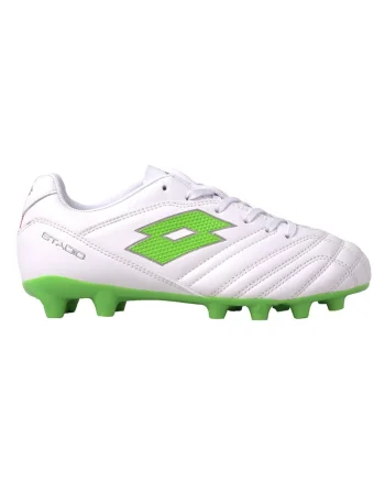 Ghete fotbal copii  Stadio 705 FG JR, design clasic, sintetic, pentru gazon natural, alb verde