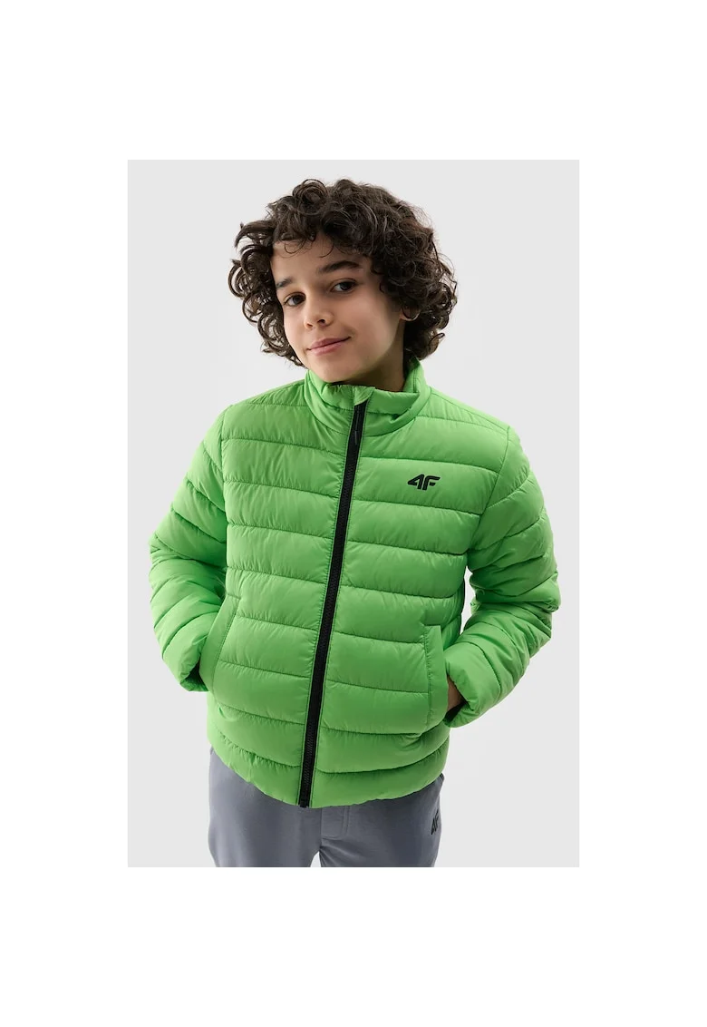 Jacheta Matlasata Baieti  Junior, Verde, Poliester Hidrofob, Tehnologie 4FWarm, Marime 140, SPORTSTYLE