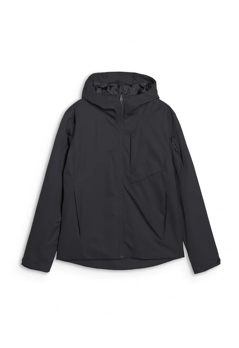 Jacheta de tranzitie barbati  membrana NeoDry 8000/5000, gluga, neagra, sintetic