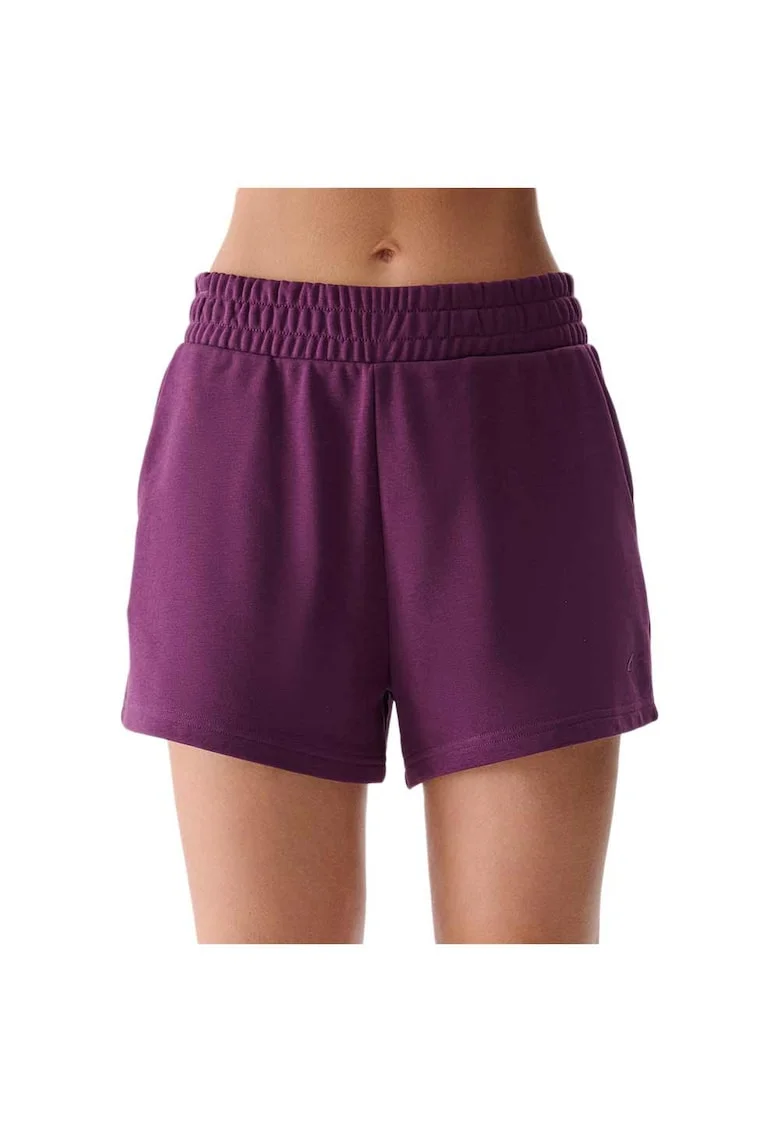 Pantaloni sport scurti dama WMM00TSHOF542, 4F, Bumbac/Poliester, Mov