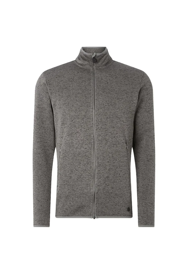 Cardigan barbat  regular fit, guler inalt, gri, poliester