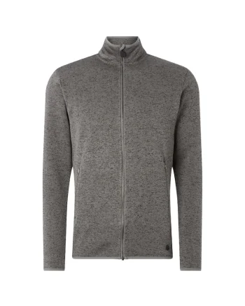 Cardigan barbat  regular fit, guler inalt, gri, poliester