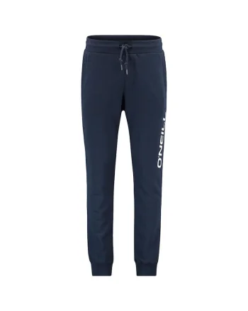 Pantaloni sport barbati  cu logo lateral, bumbac/poliester, bleumarin,