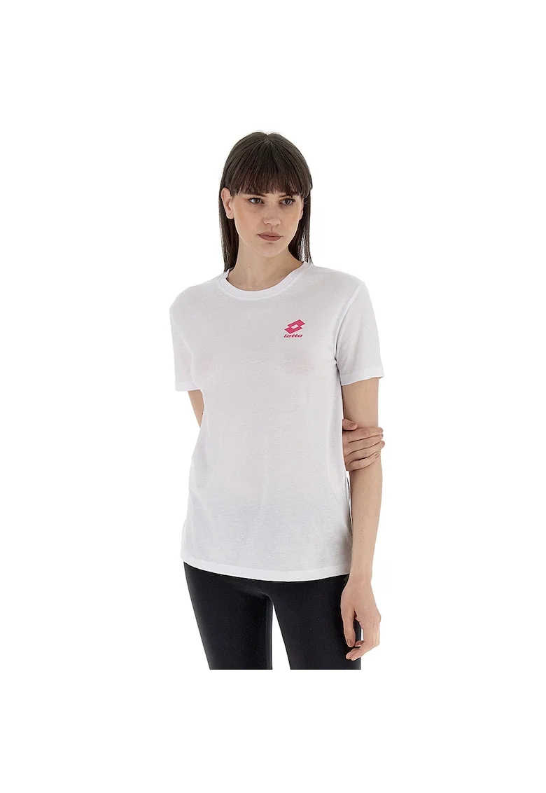 Tricou sport dama  Smart, alb, bumbac, croiala regulata, decolteu rotund