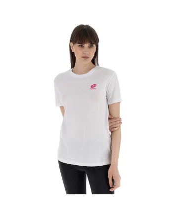 Tricou sport dama  Smart, alb, bumbac, croiala regulata, decolteu rotund