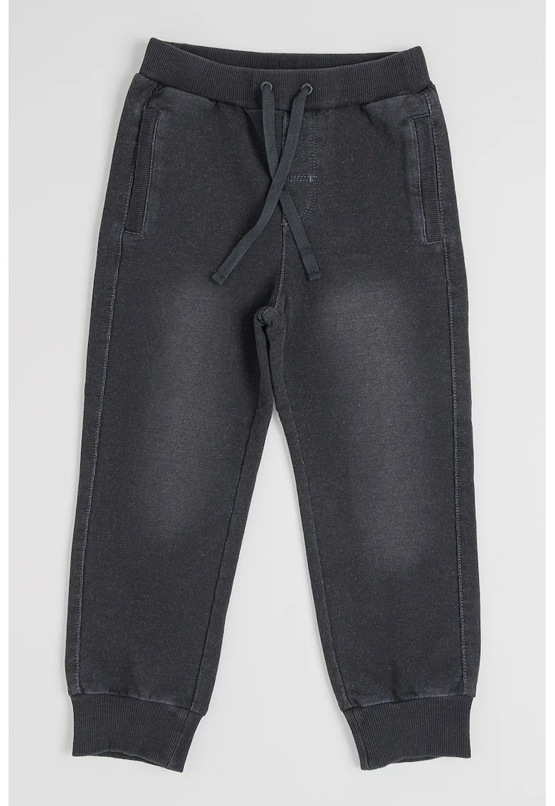 Pantaloni jogger cu doua buzunare, Negru stins