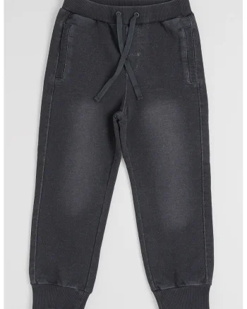 Pantaloni jogger cu doua buzunare, Negru stins