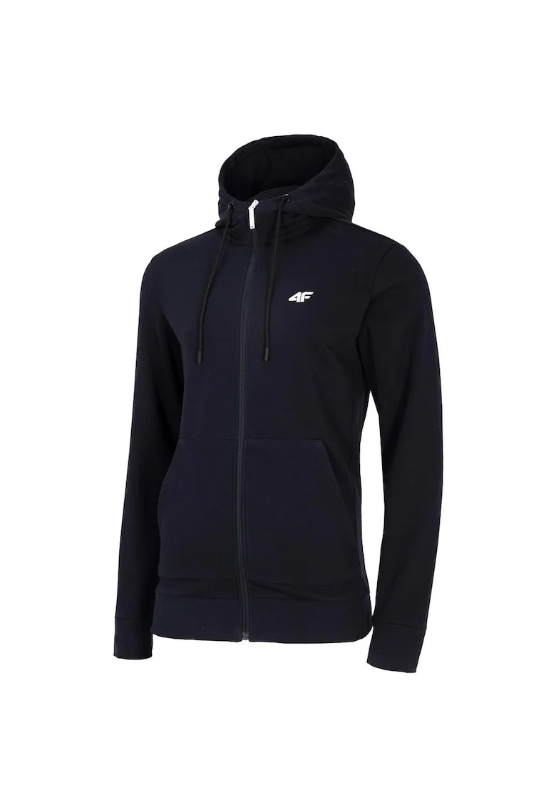 Hanorac sport  material moale si elastic, bumbac si poliester, Negru
