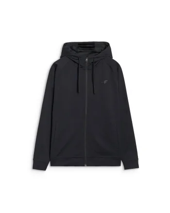 Hanorac sport  negru, cu gluga, uscare rapida, fleece