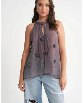 cu volane, roz textil, Roz