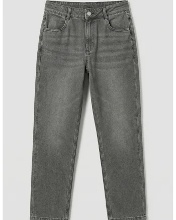Blugi regular fit cu talie medie, Gri inchis