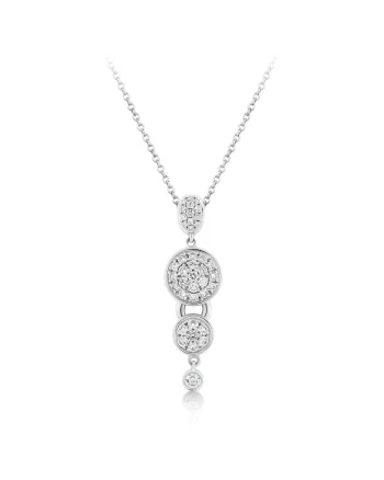 Colier din aur de 18K cu pandantiv decorat cu diamante naturale