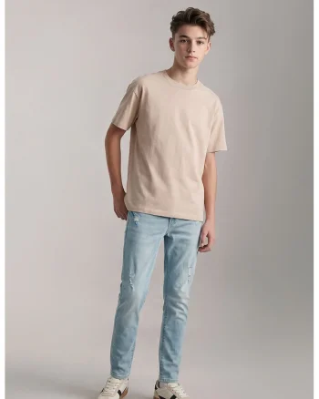 Blugi slim-fit cu buzunare, Albastru deschis