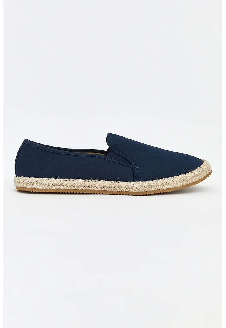 Espadrile uni din material textil, Bleumarin
