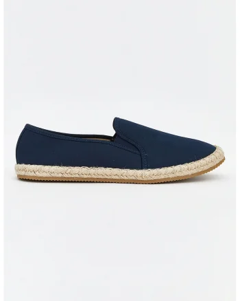 Espadrile uni din material textil, Bleumarin