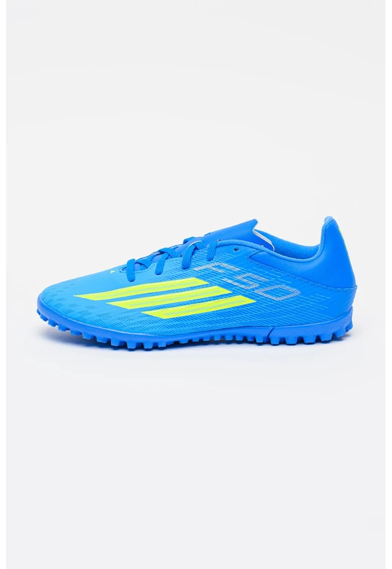 Pantofi F50 Club TF pentru fotbal, Verde lime/Albastru deschis