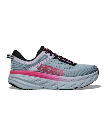 Pantofi Bondi 7 din material textil cu insertii din material sintetic, pentru alergare, Gri/Coral