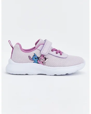 Pantofi sport cu velcro si sireturi elastice, Roz fandango/Liliac prafuit