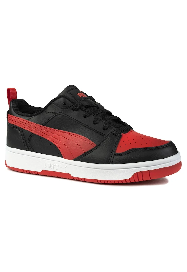 Pantofi sport copii,  REBOUND V6 LO JR, negru/rosu, piele ecologica