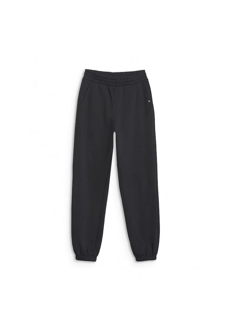 Pantaloni sport dama  jogger, negri, bumbac 80%, primavara-vara 2025