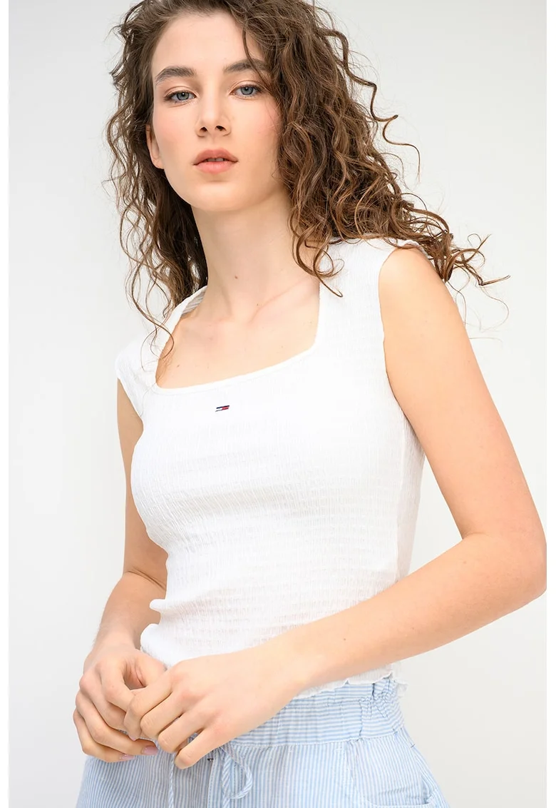 Top slim fit elastic, Alb