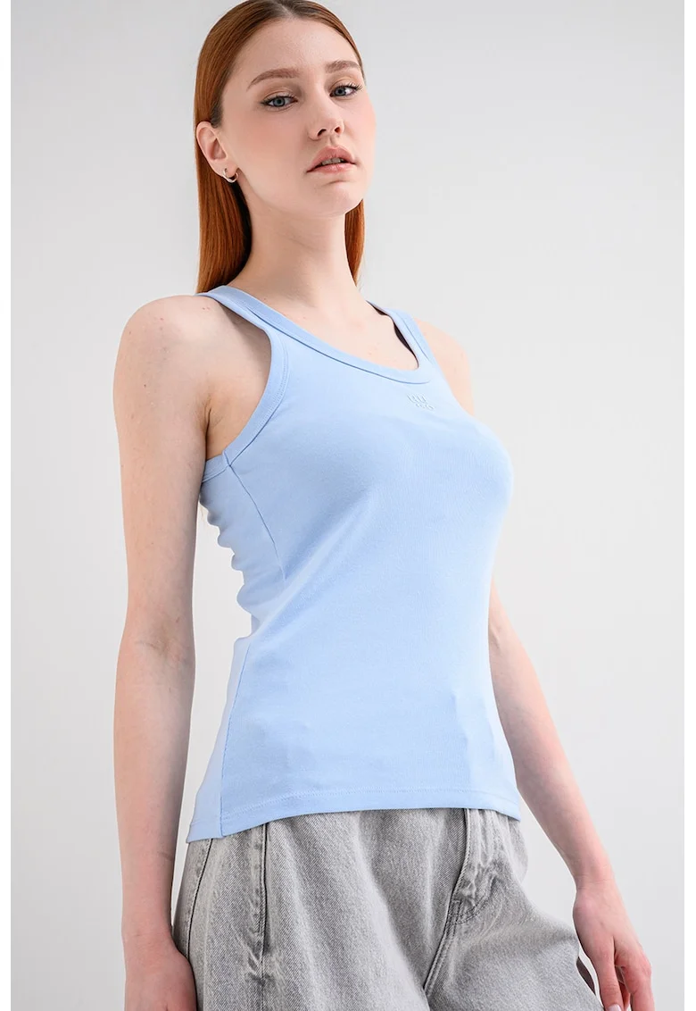 Top slim-fit Datamia, Albastru pastel