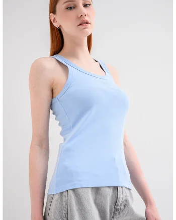 Top slim-fit Datamia, Albastru pastel