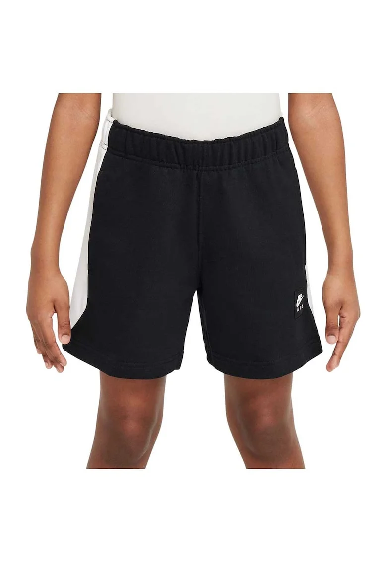 Pantaloni sport copii  model Air Fleece, talie elastica, buzunar cu fermoar, bumbac, negru