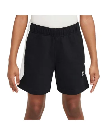 Pantaloni sport copii  model Air Fleece, talie elastica, buzunar cu fermoar, bumbac, negru